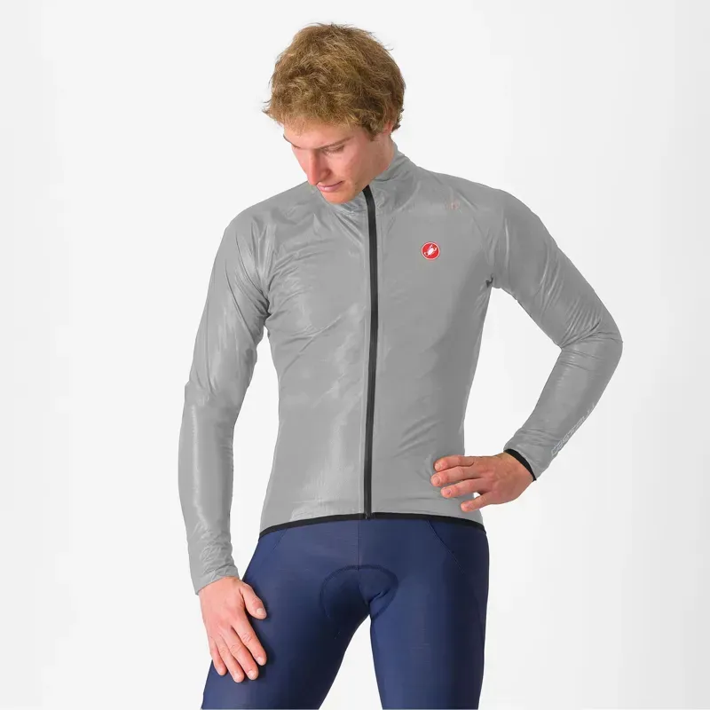 Castelli Squall Shell Men's Jacket In Silver Grey/Black
