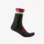Castelli Gara Thermal 18 Socks In Black/White/Red