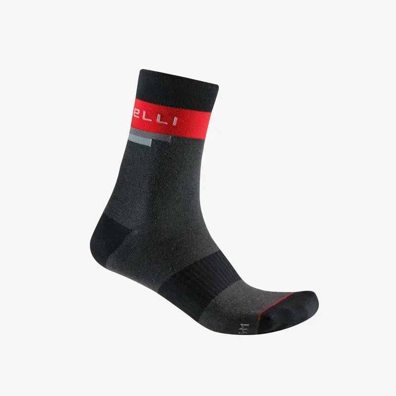 Castelli Velocissima 2 Women's Thermal Socks In Dark Gray/Black/Hibiscus