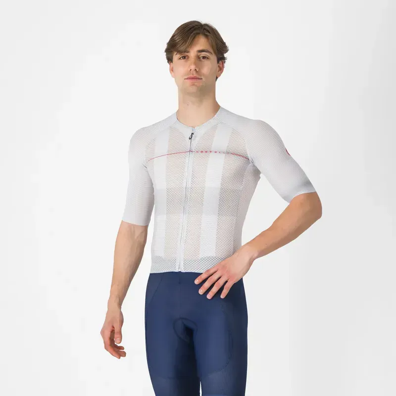 Castelli Climber's A/C Jersey in Silver Grey/Red