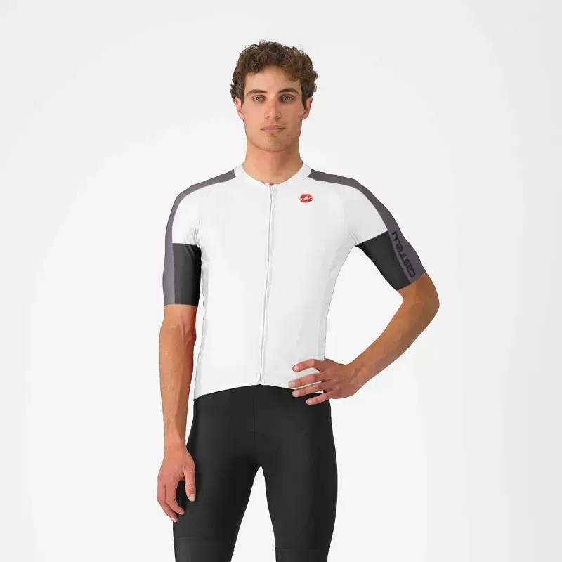 Castelli Entrata 6 Jersey in Ivory/Smoky Grey/Light Black