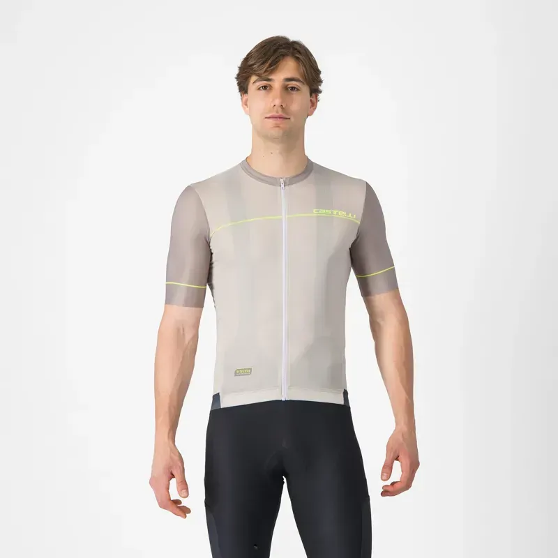 Castelli Unlimited Endurance 2 Jersey in Silver Moon/Dark Silver Moon/Electric Lime
