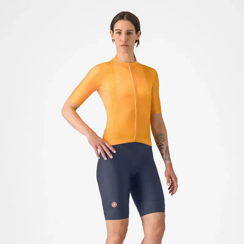 Castelli Prima 2 DT Women's Bib Shorts in Twilight Blue/Hibiscus