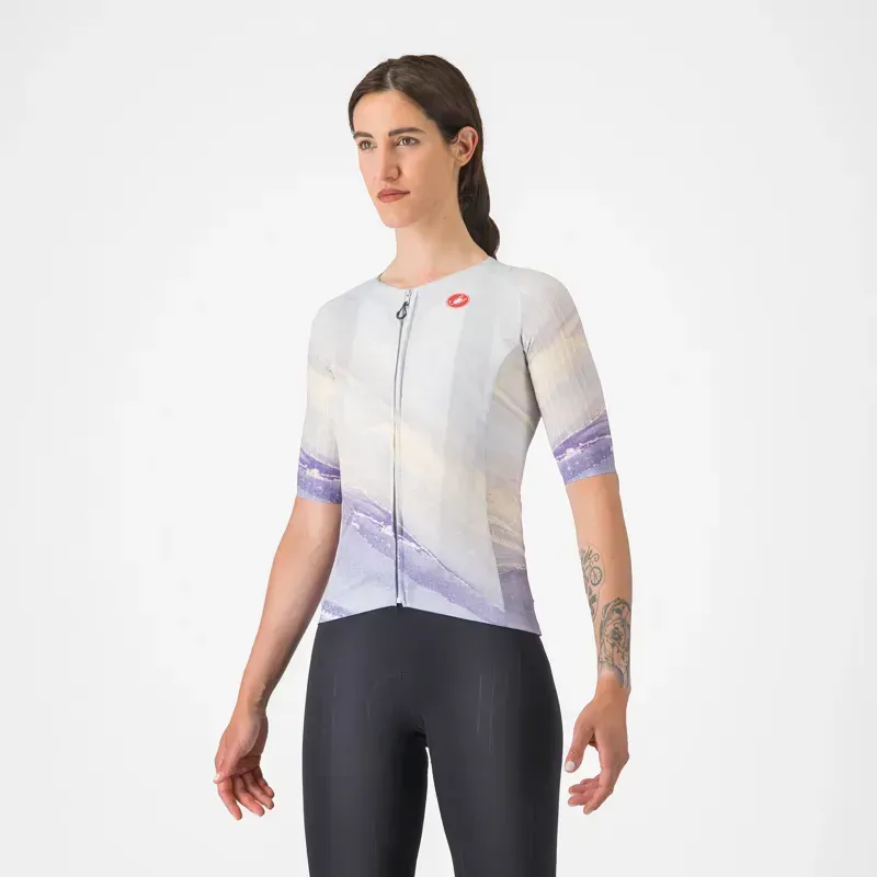 Castelli Aero Pro 8S Women's Jersey in Multicolour Purple
