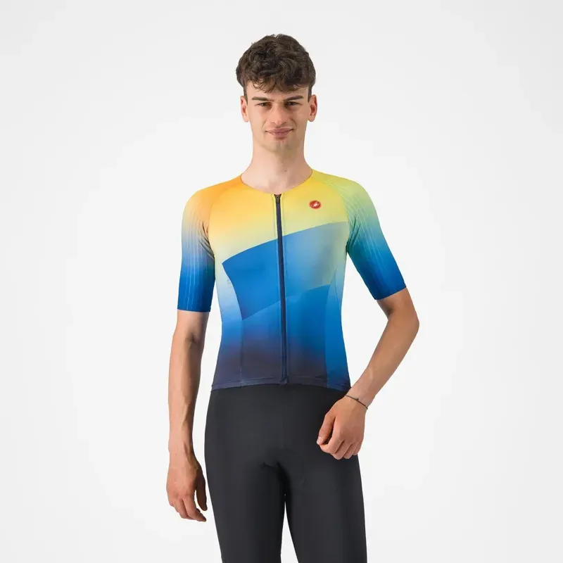Castelli Free Speed 3 Race Top / Belgian Blue/Muicolour Vivid Orange