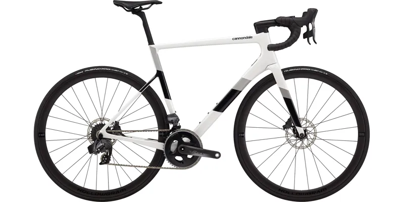 white cannondale bike