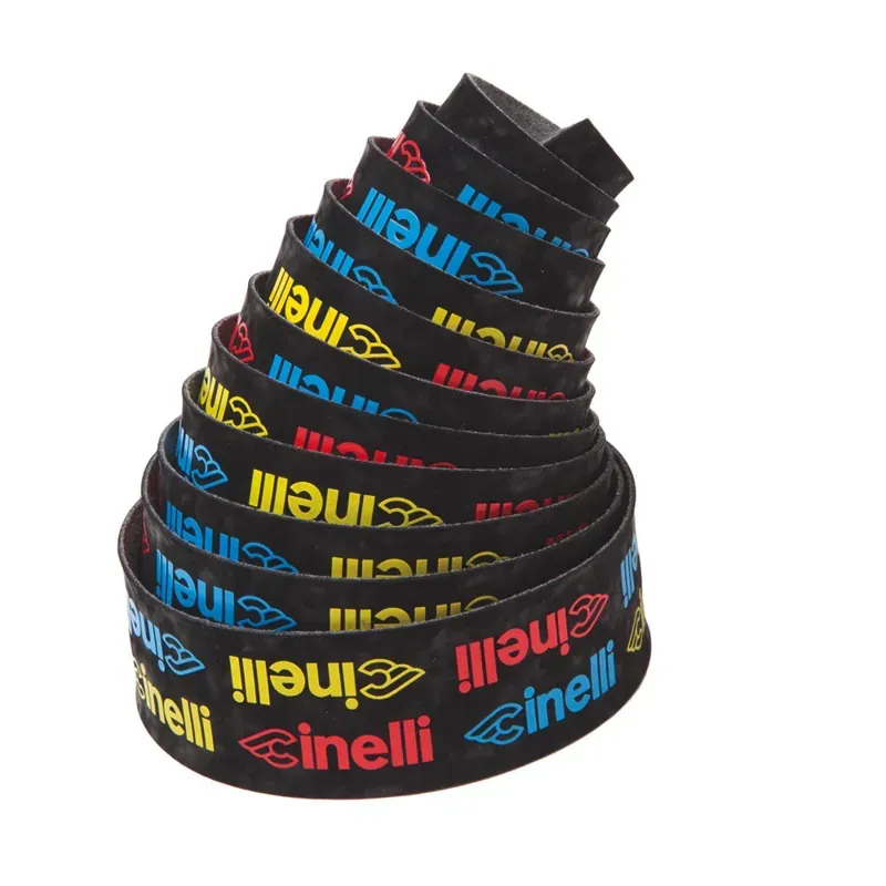Cinelli Logo Velvet Bar Tape in Blue/Red/Yellow
