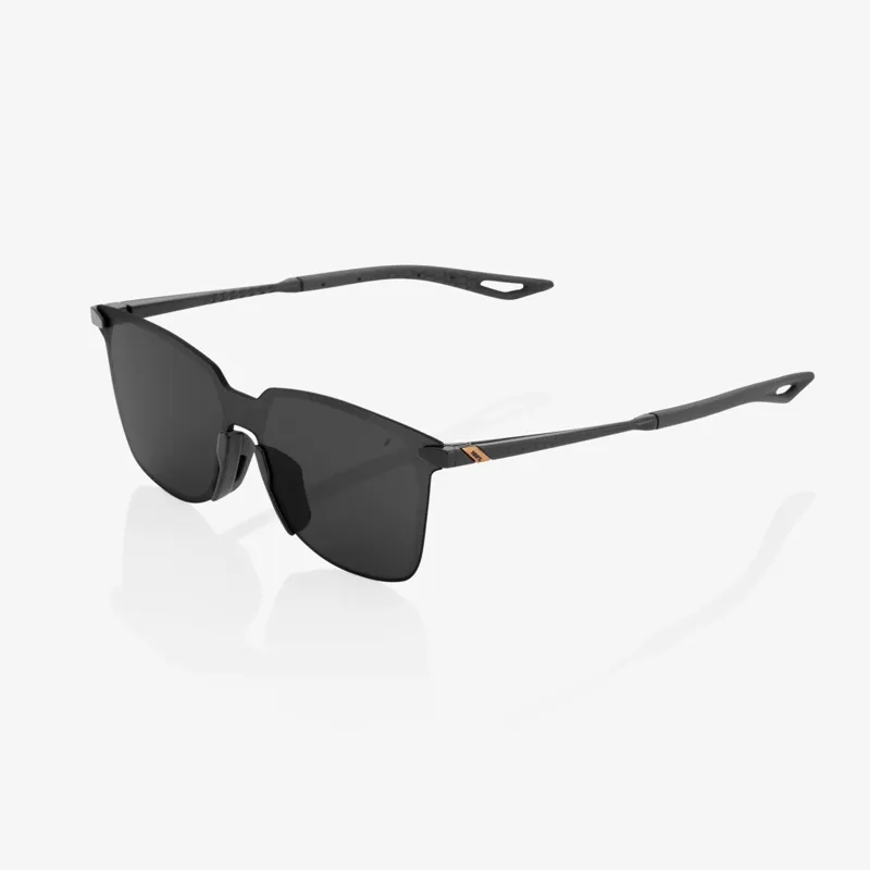 100% Legere Square Smoke Lens Glasses in Polished Black
