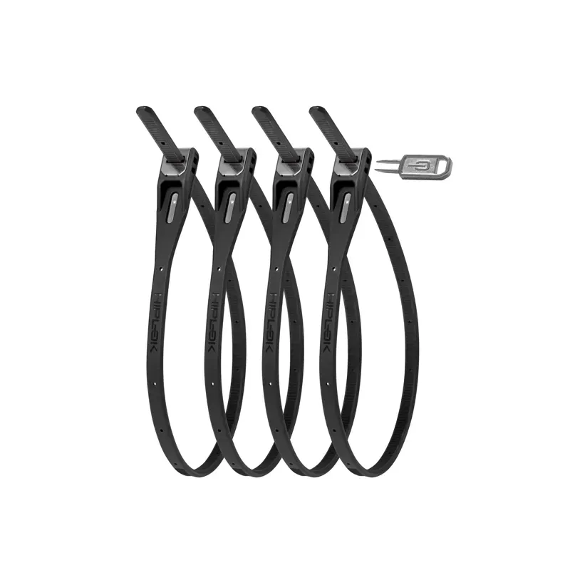 Hiplok Z-Lok Armoured 4 Pack Reuseable Ties in Black