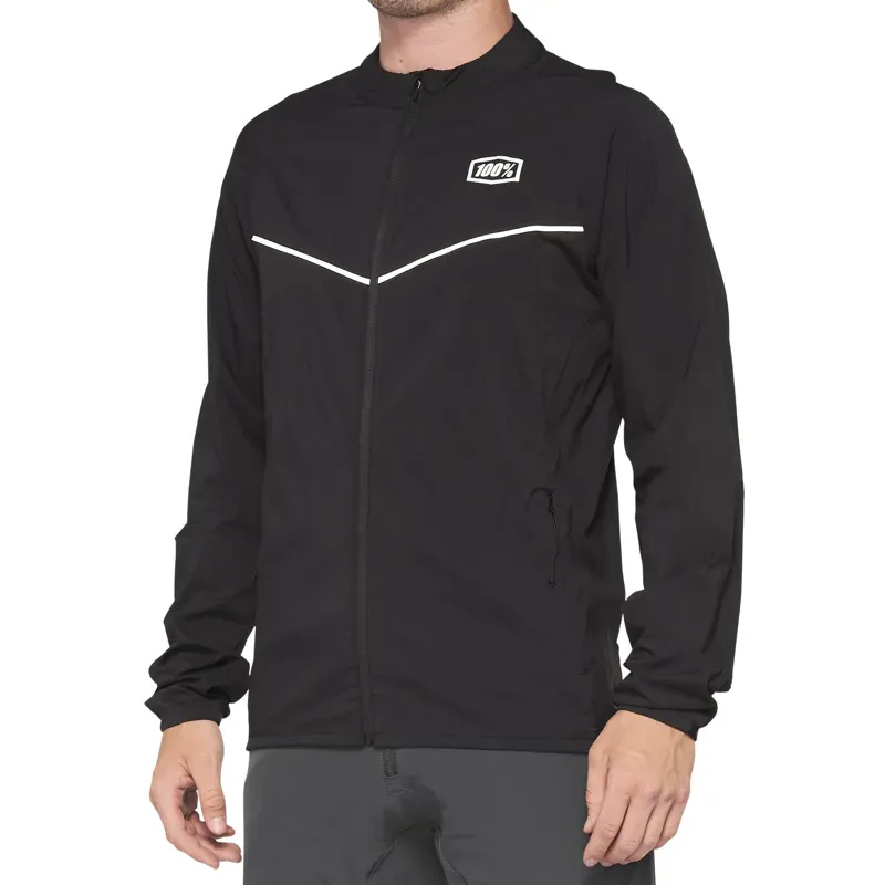 100% Corridor Stretch Windbreaker in Black