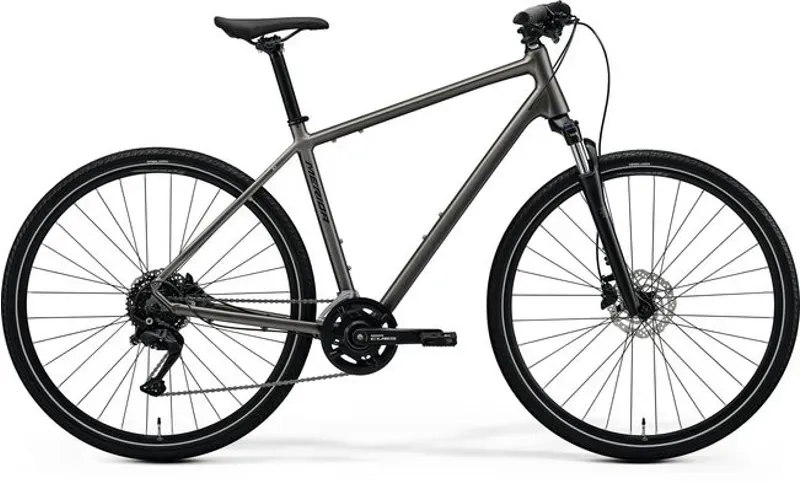 Merida Crossway 100 Hybrid Bike in Grey/Black