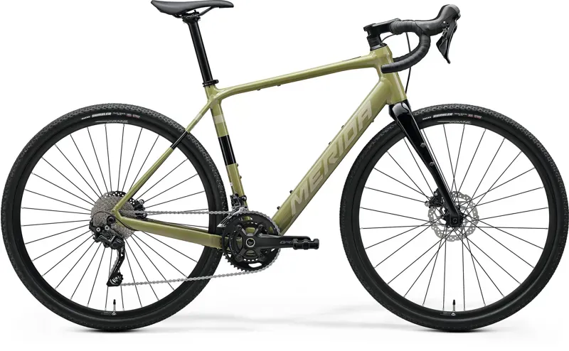 Merida eSilex 400 eGravel Bike in Low Key Green/Brown
