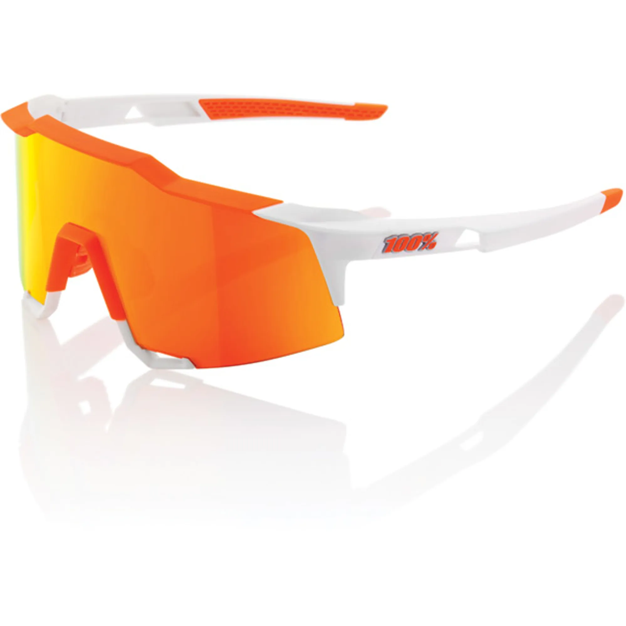 100 Percent Speedcraft HiPer Mirror Red Lens Sunglasses in White