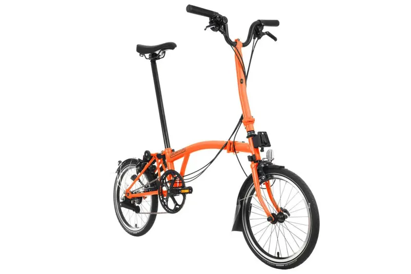 Brompton C Line Explore 6 Speed Folding Bike Mid Bar Sunset Orange