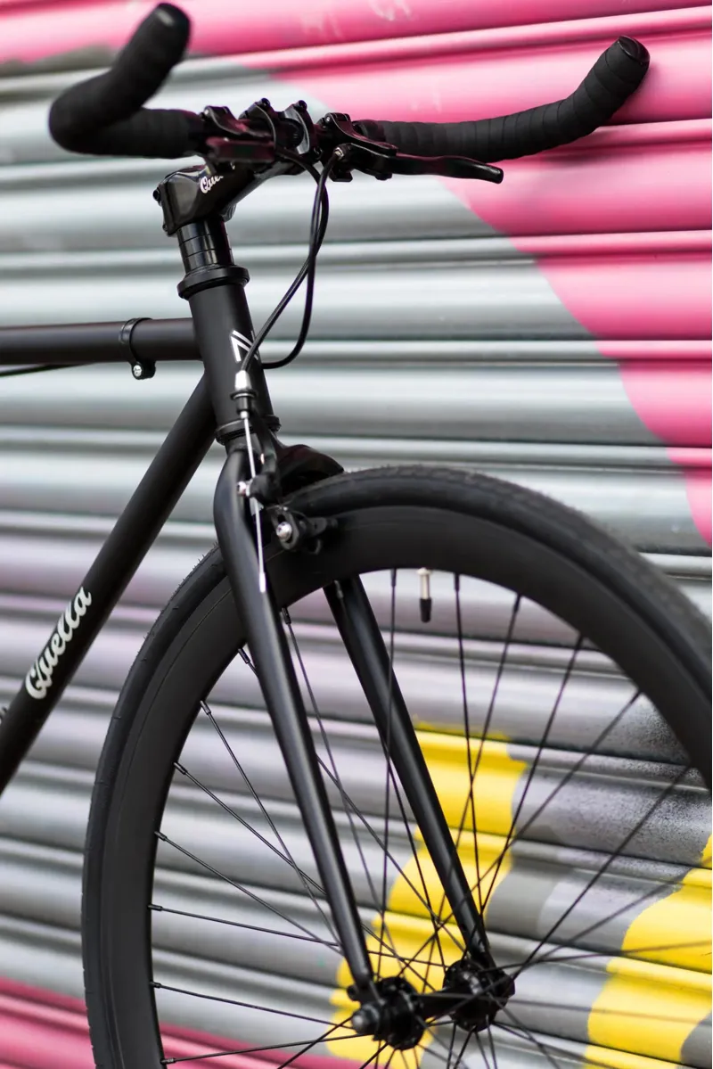 Quella Nero Steel Single Speed Bike in Black with Black Wheelset-7