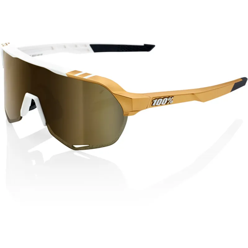 100 Percent S2 Sagan Soft Gold Mirror Lens Sunglasses in White