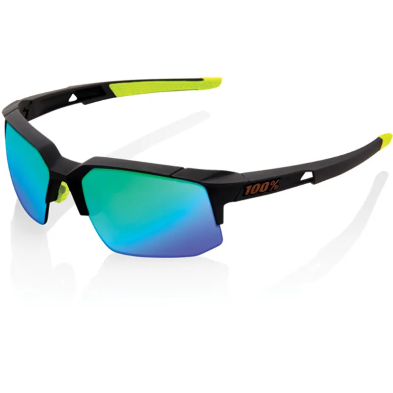 100 Percent Speedcoupe Mirror Green Lens Sunglasses in Grey