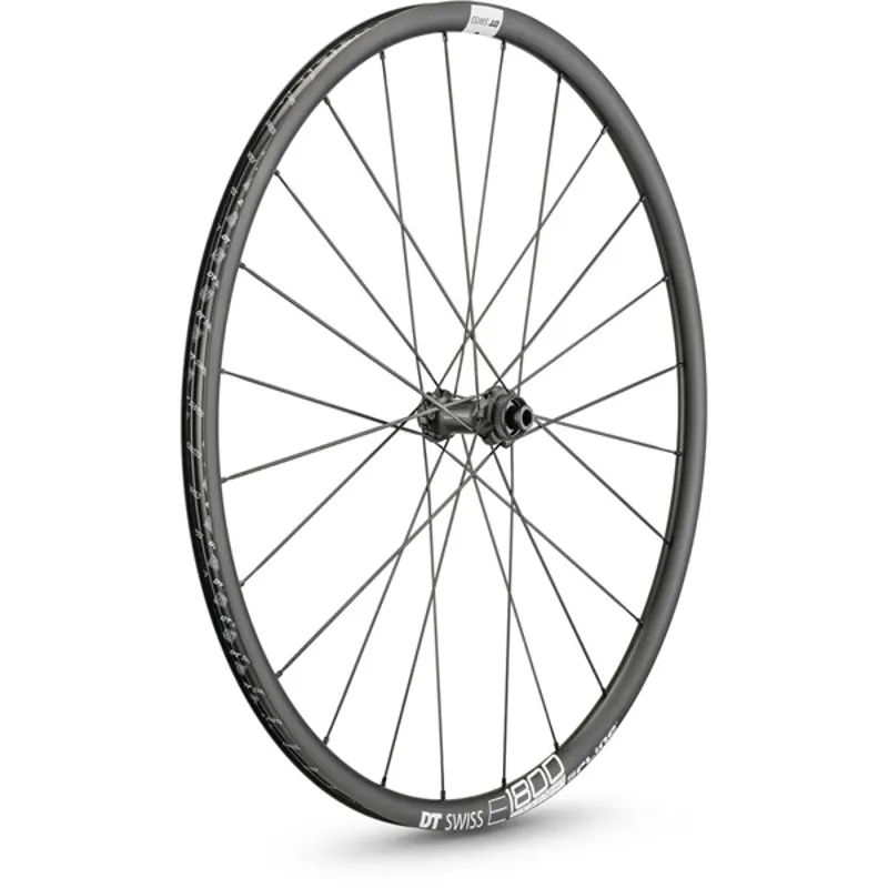 DT Swiss E18 23mm C DB FR MY22 Black front - 23 mm aluminium clincher 12 x 100 mm