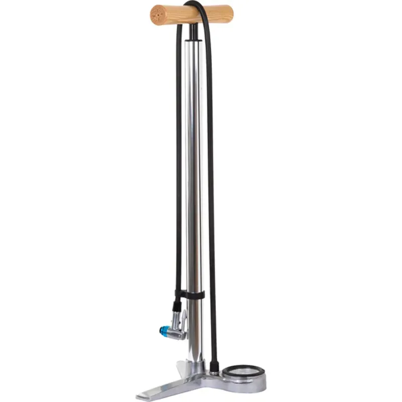 Truflo Classictrax Floor Pump in Chrome Silver