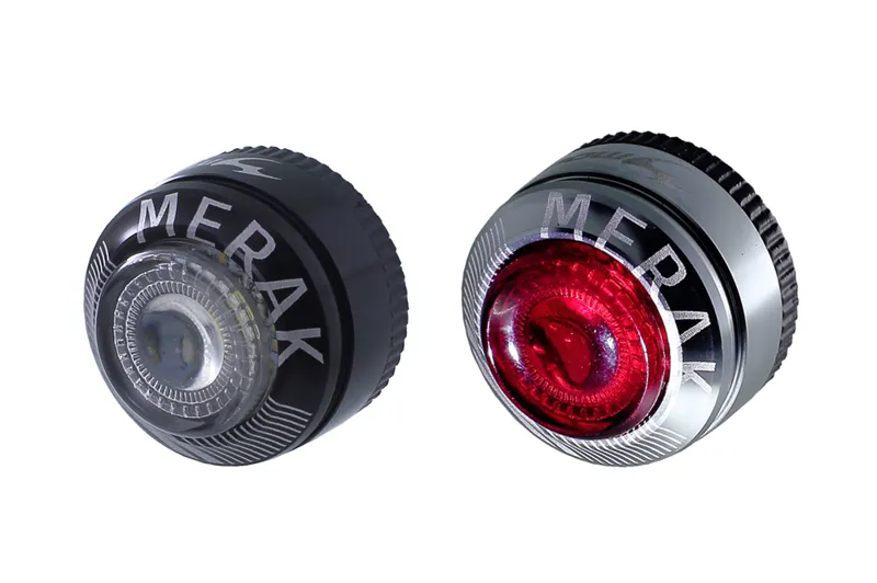 Moon Merak bike lights Front And Rear Set in silver