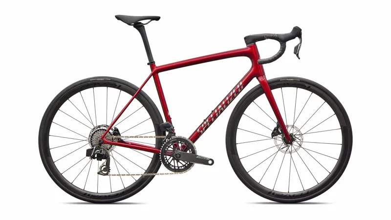 Specialized Aethos 2 Pro SRAM Force AXS Road Bike in Gloss Red Sky