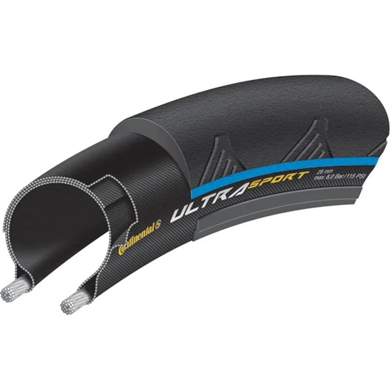 Continental UltraSport II 700c Road Bike Tyre In Blue