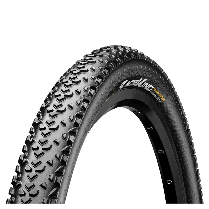 CONTINENTAL RACE KING SHIELDWALL TYRE - FOLDABLE PUREGRIP COMPOUND: BLACK/BLACK 26X2.20
