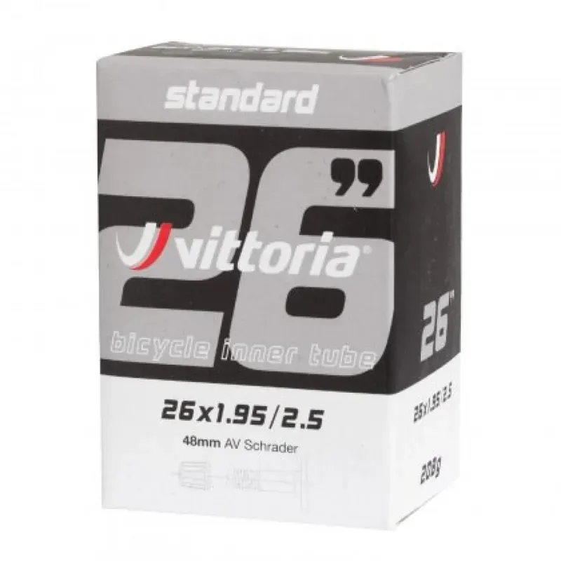 Vittoria Standard 29x1.5/2.0 48mm Schrader Valve Inner Tube in Black